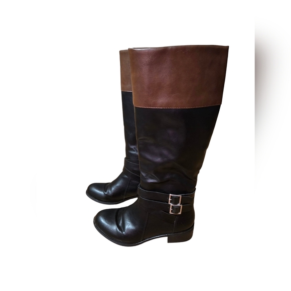 Arizona Jean Company Shoes - Arizona Women's Faux Leather Riding Boots Black Brown Size 7.5